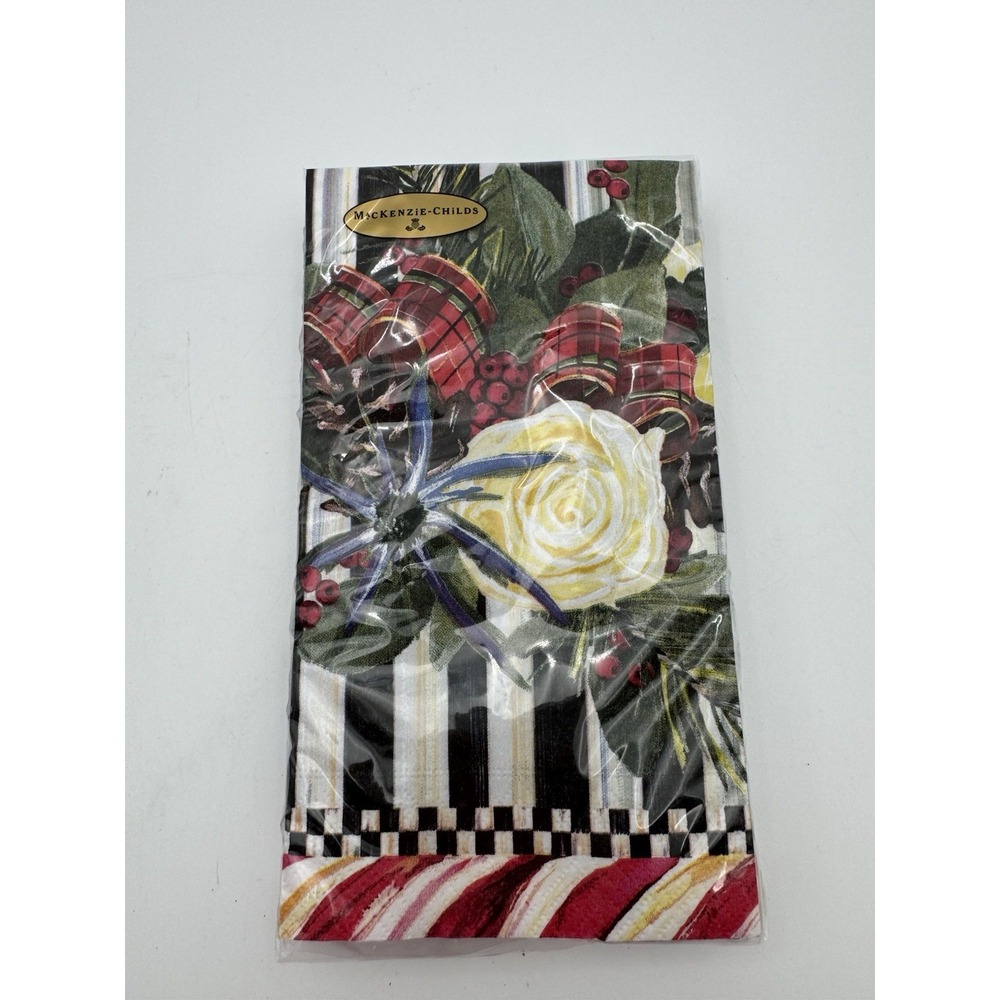 MacKenzie-Childs Scottish Bouquet Guest Paper Napkins – 15 Count – NEW